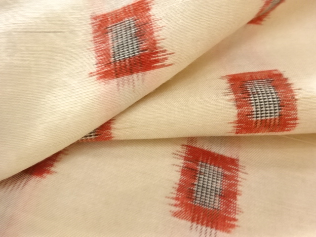  アンティーク　枡模様銘仙着物